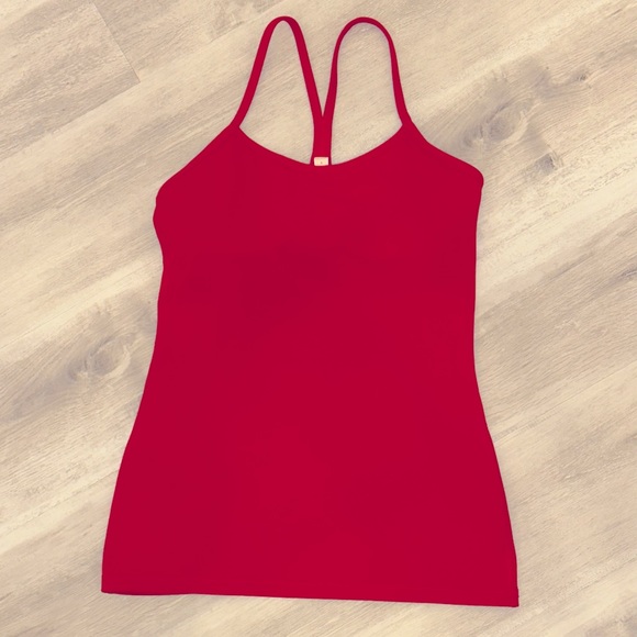 Lululemon Y Tank in rare color-True Red | Built-in Bra ✨ - Picture 4 of 6